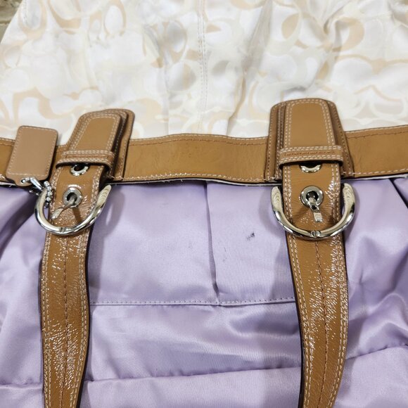 Euc Vintage Coach Signature C's Optic Y2k Pleated Satchel Handbag Purse - Picture 10 of 11